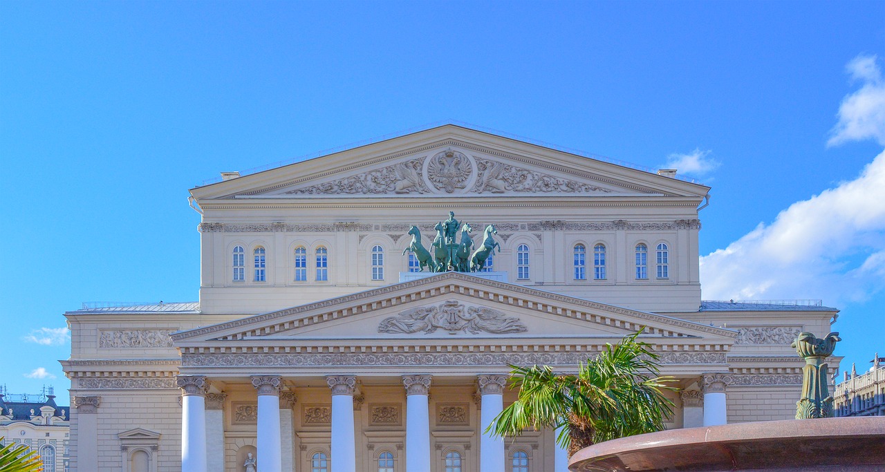 bolshoi theatre the façade of the culture free photo