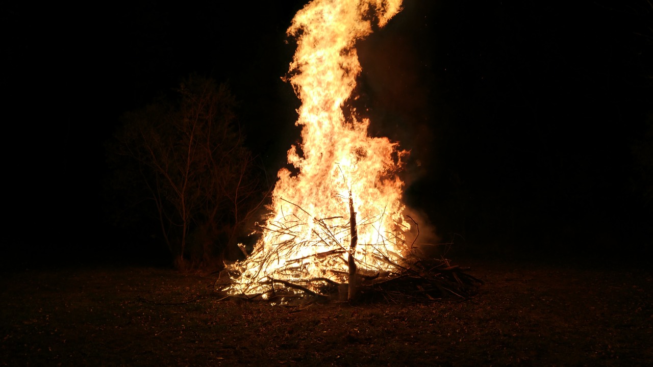 bonfire fire night free photo
