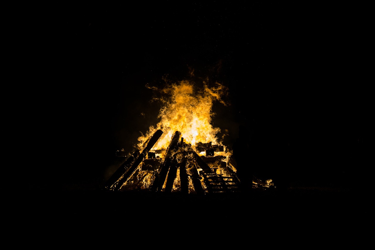 bonfire burning dark free photo
