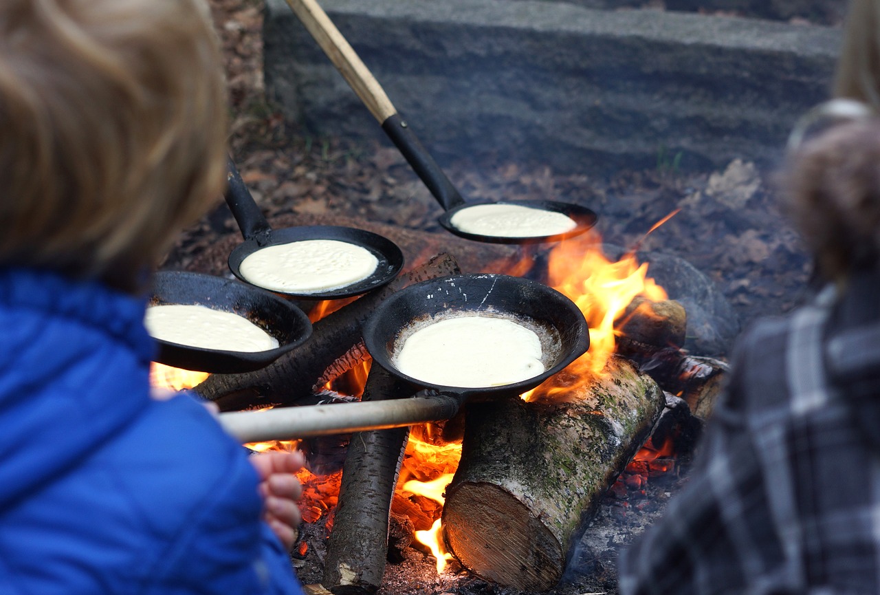 bonfire pancakes fire free photo