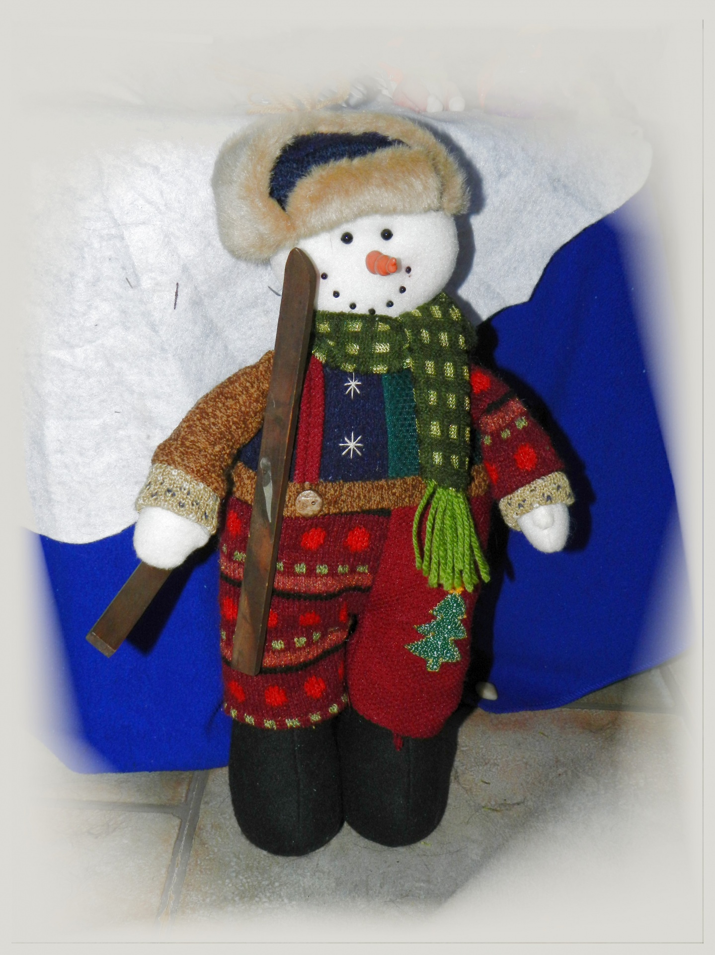 plush skier snowman free photo