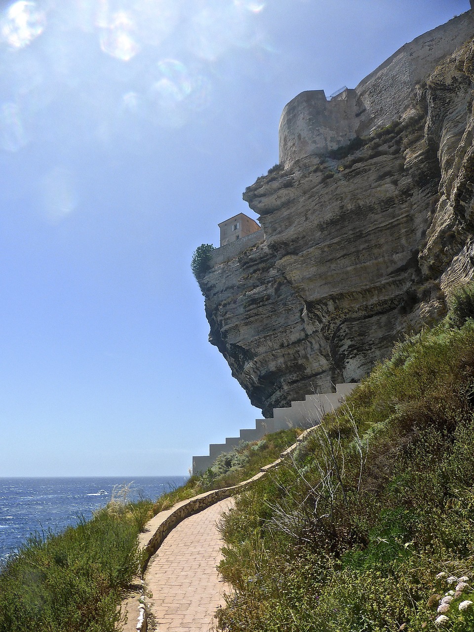 bonifacio cliffs overhang free photo