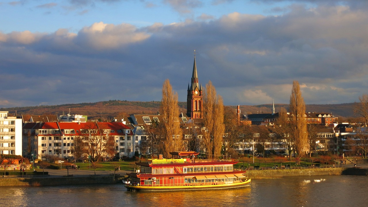 bonn rhine river ship free photo