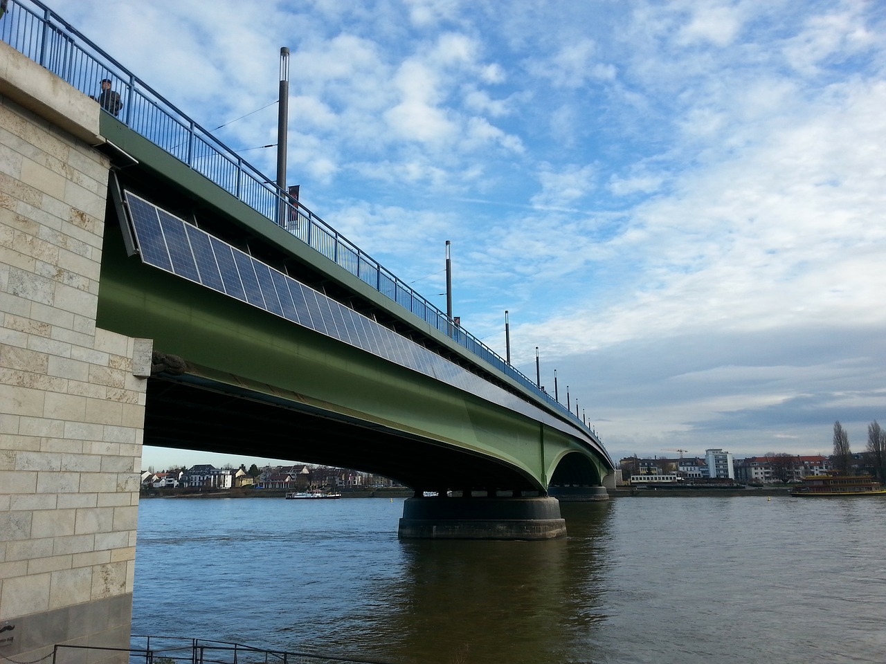 bonn bridge solar panels free photo
