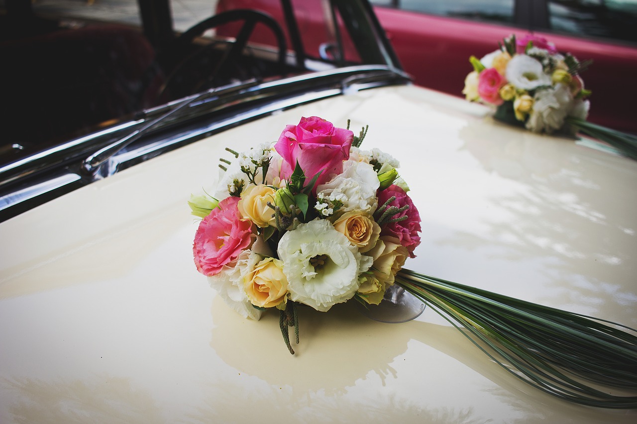 bonnet bridal car celebration free photo