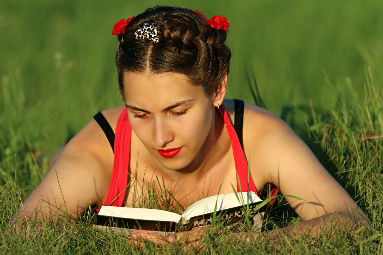 book girl reading free photo