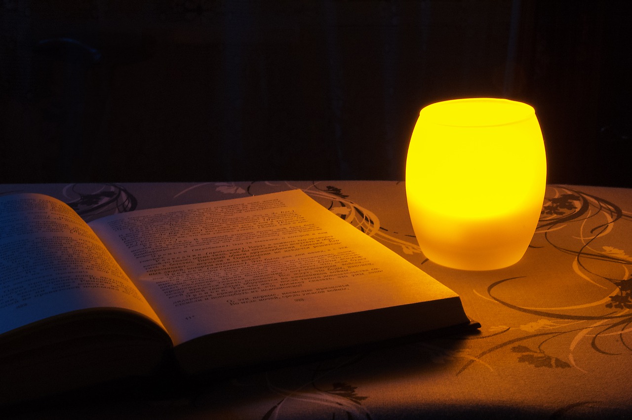 book lamp night free photo