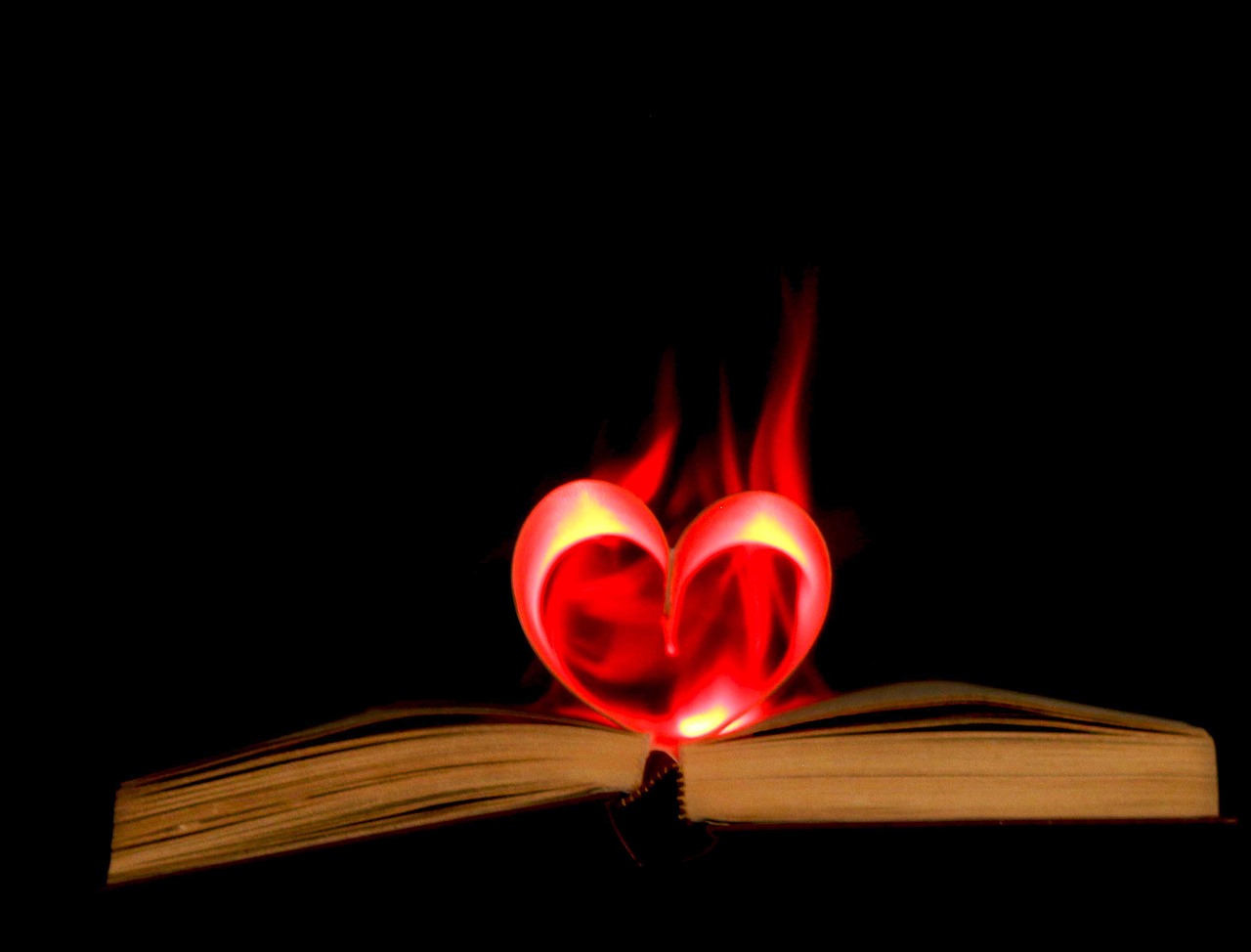 book flame heart free photo