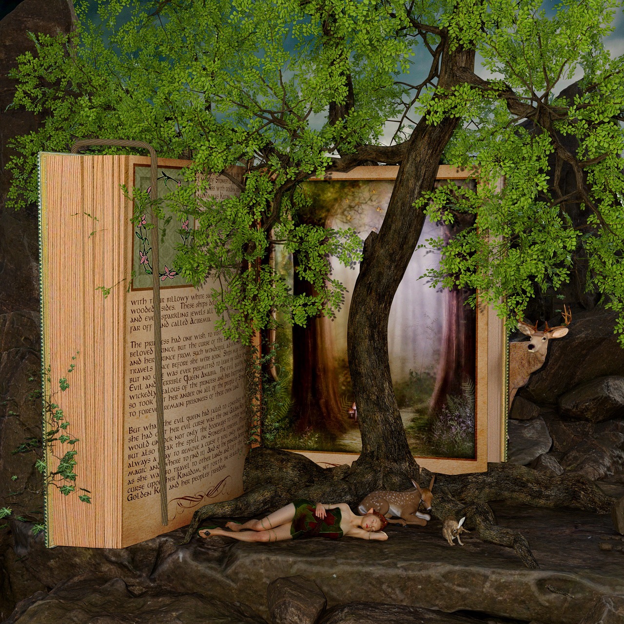 book landscape fairy tales free photo