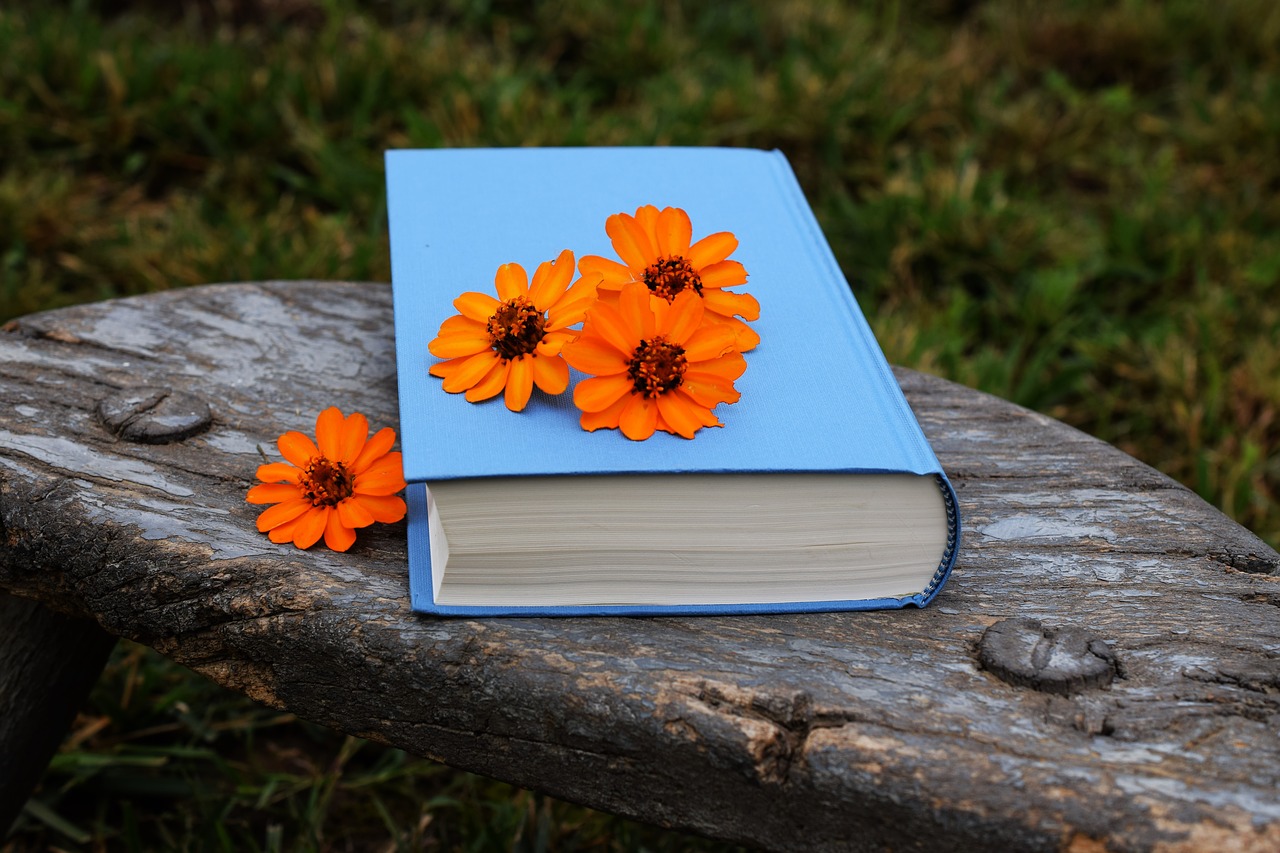 book flowers orange free photo