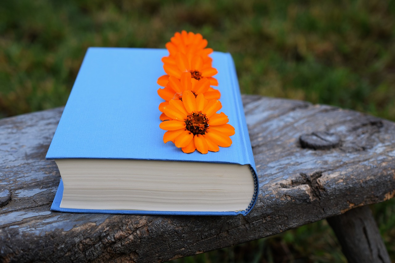 book flowers orange free photo