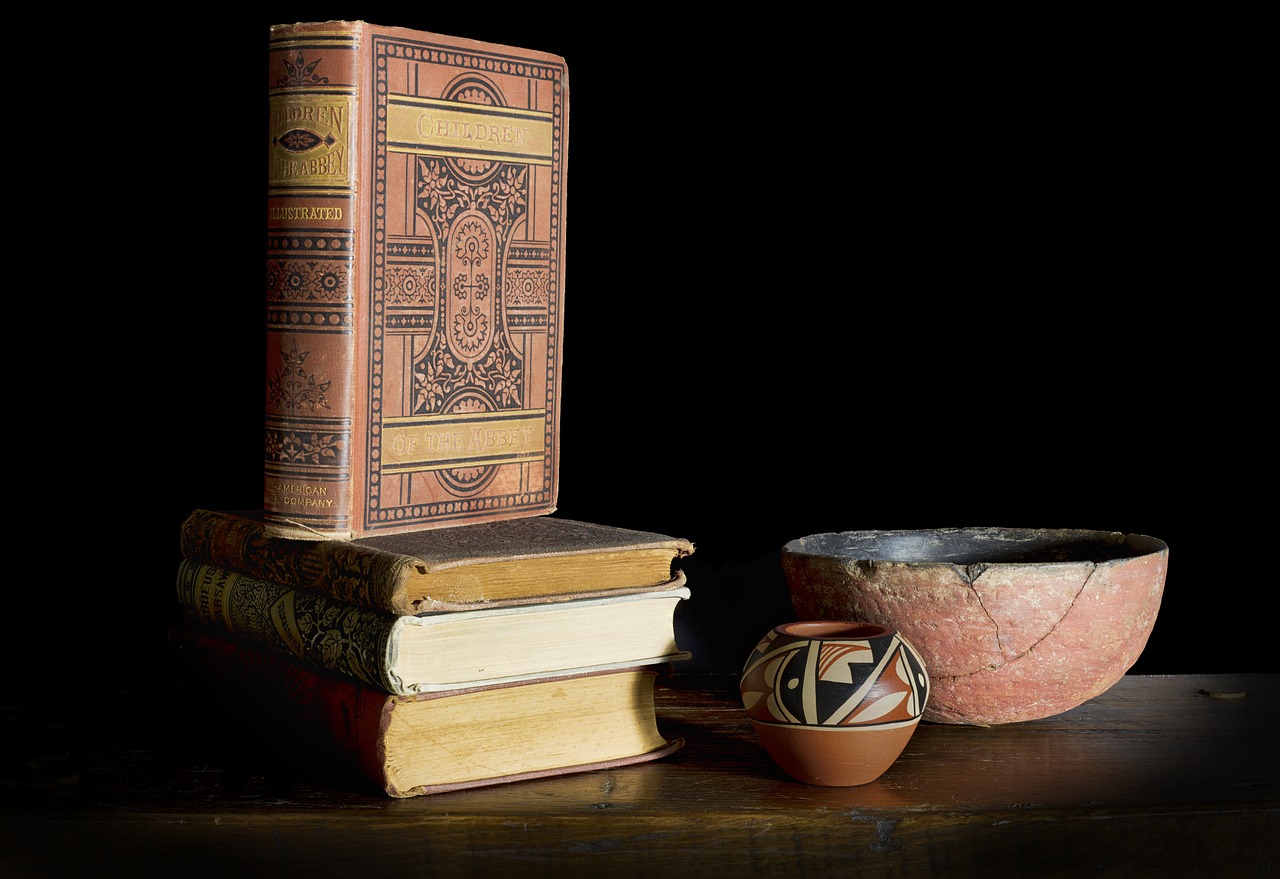 books bowls still life free photo