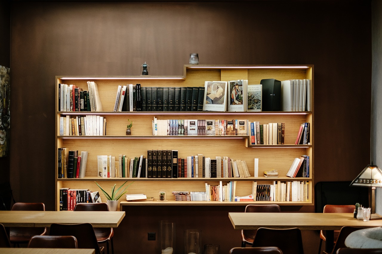 books bookshelves chairs free photo