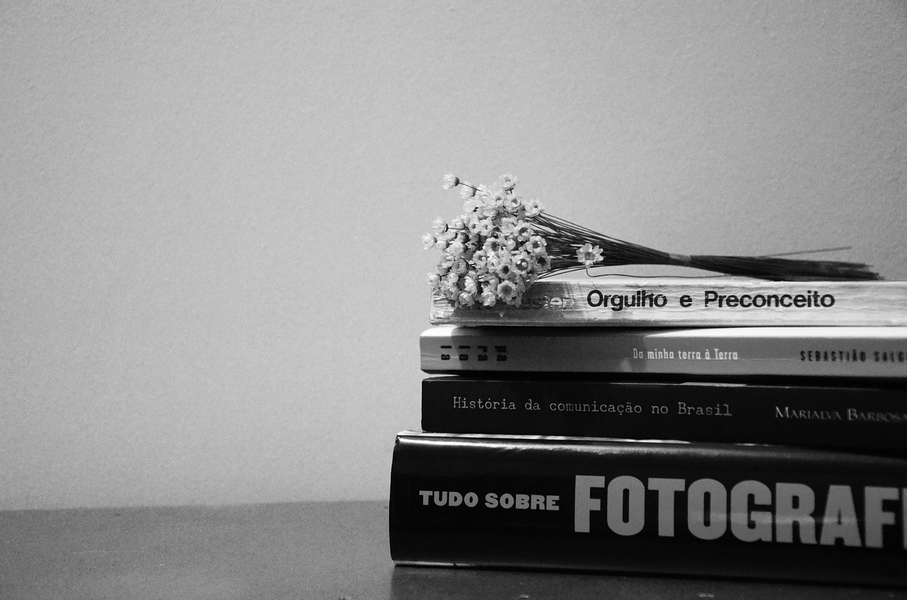 books literature flowers free photo