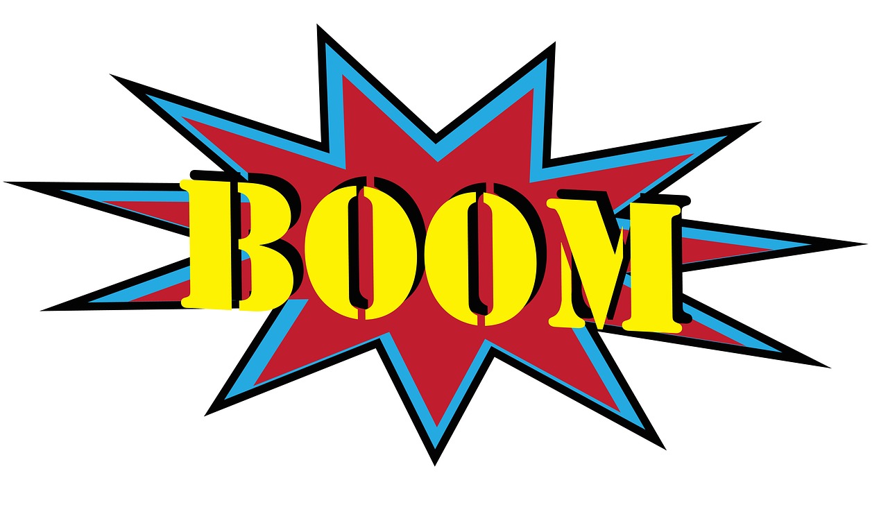 boom  sound effect  comic book style free photo