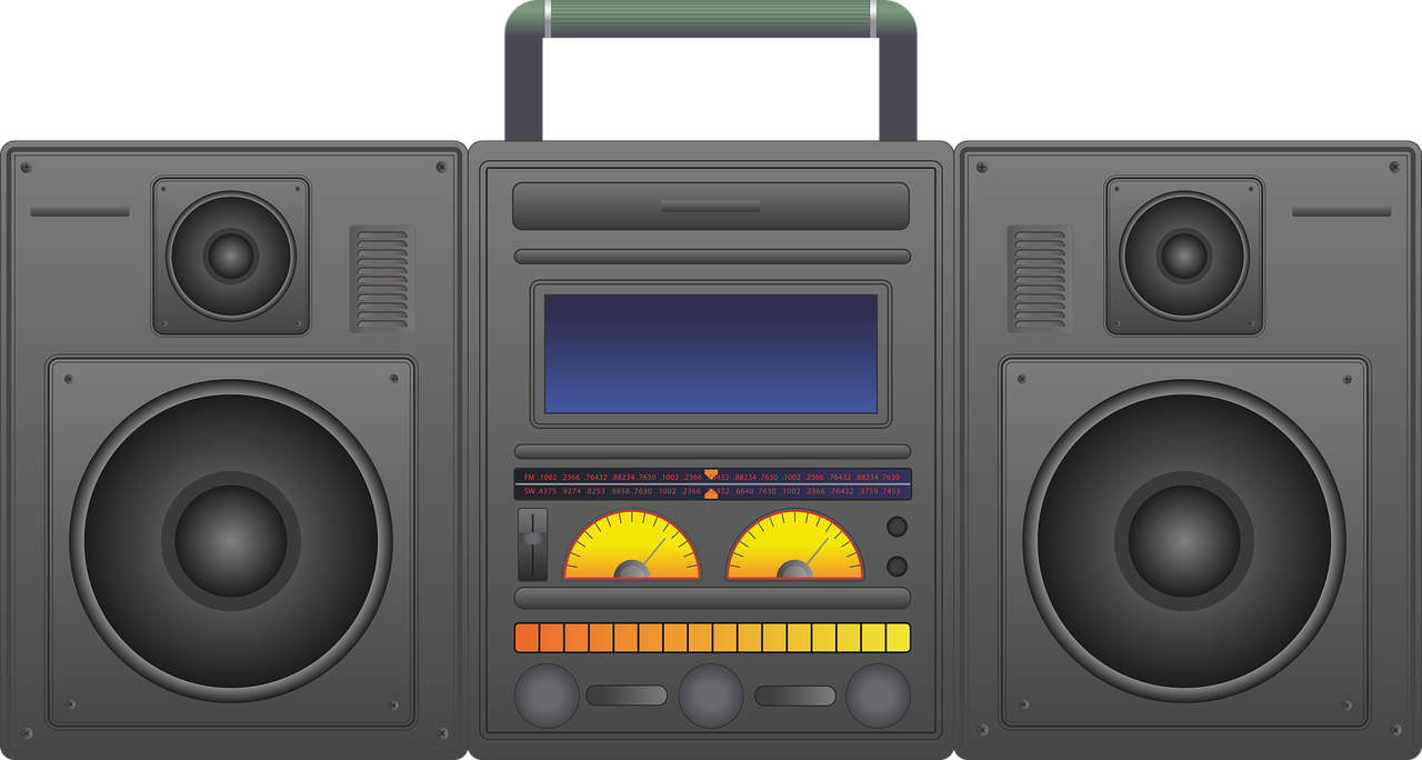 Download free photo of Boombox,ghetto blaster,audio player,cd