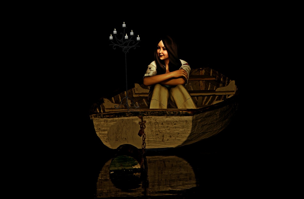 boot woman rowing boat free photo