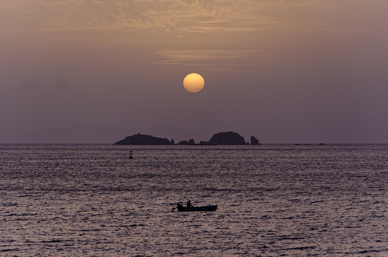 boot sunset sea abendstimmung free photo