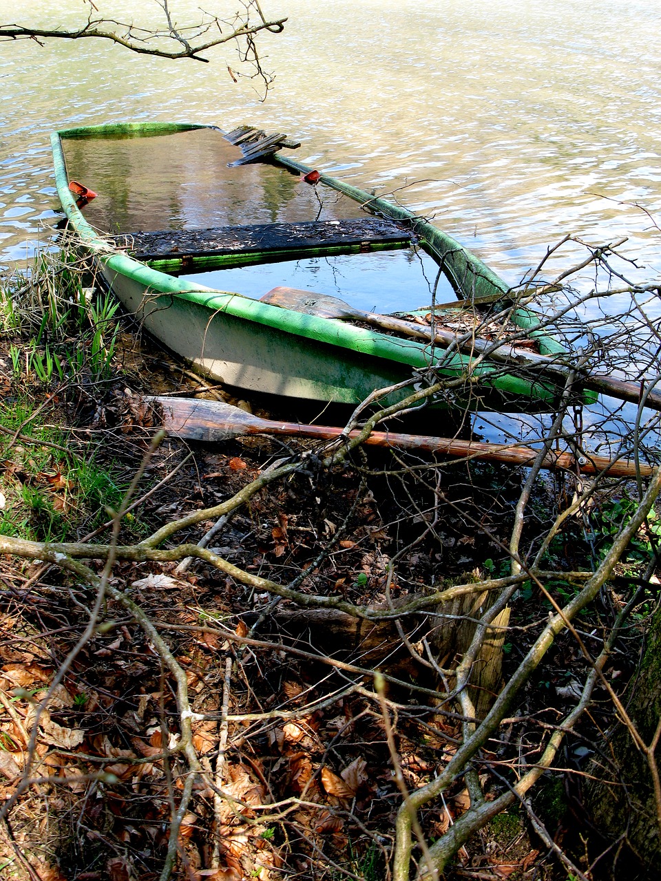 boot river water free photo