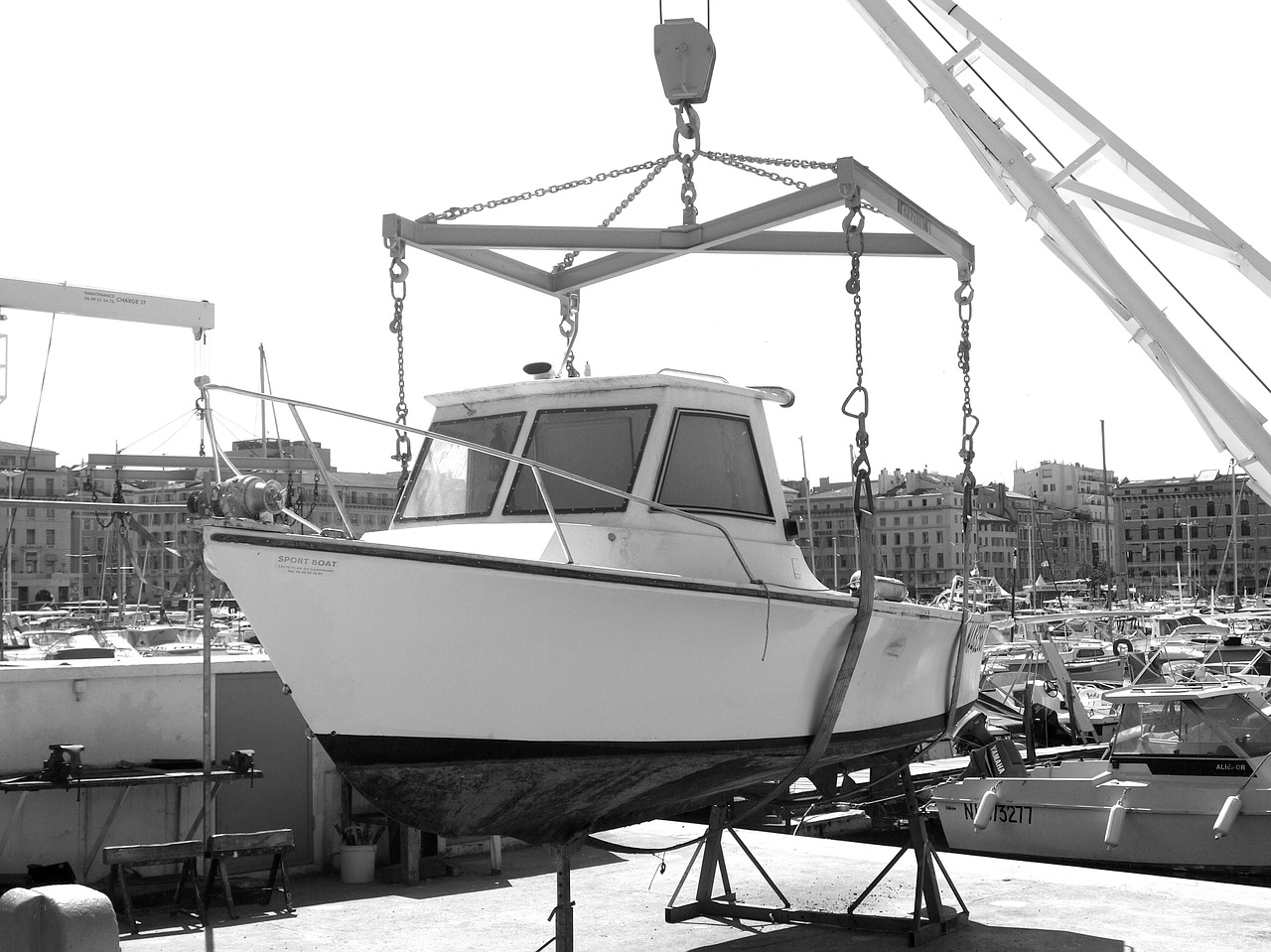 boot shipyard harbour crane free photo