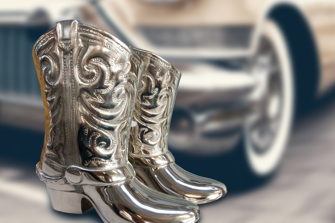 boots cowboy boots silver free photo