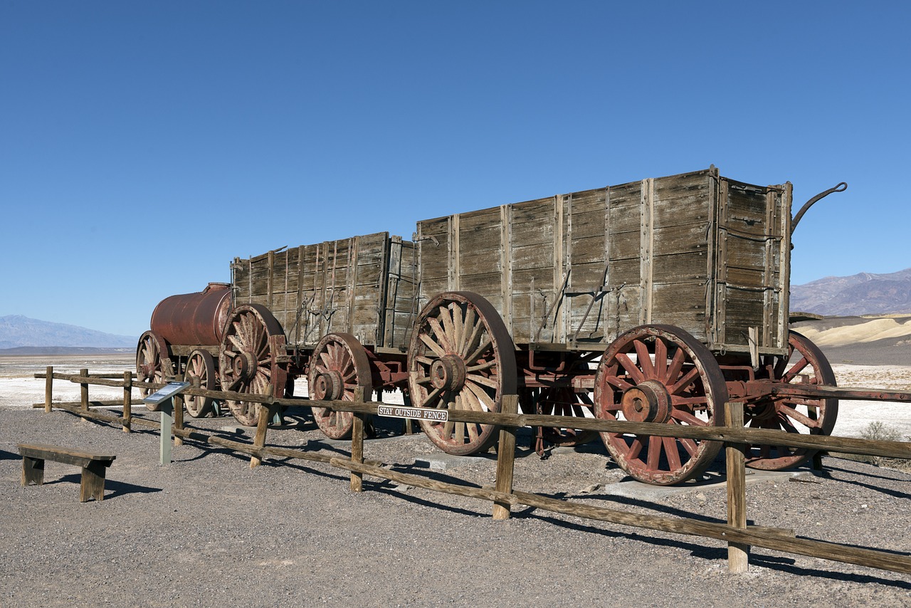 borax wagons death valley desert free photo