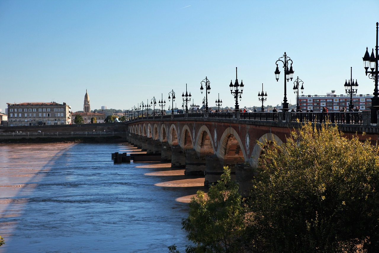 bordeaux  the morning sun  bridge free photo