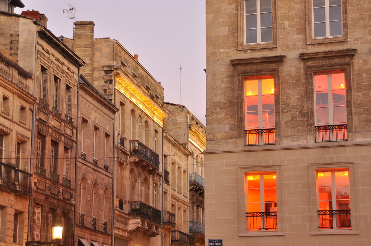 bordeaux  evening  city free photo