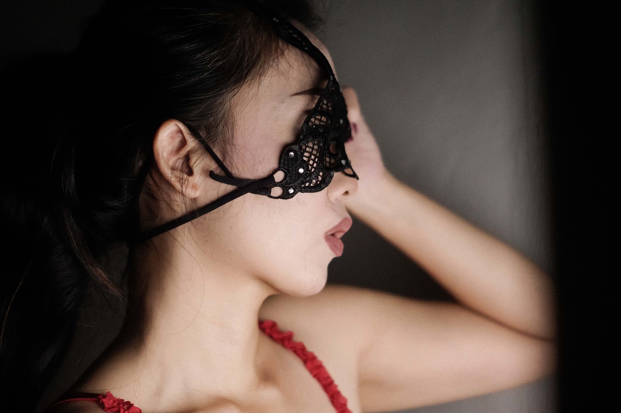 bored mask girl free photo