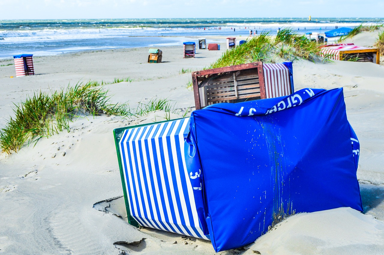 borkum beach beach chair free photo