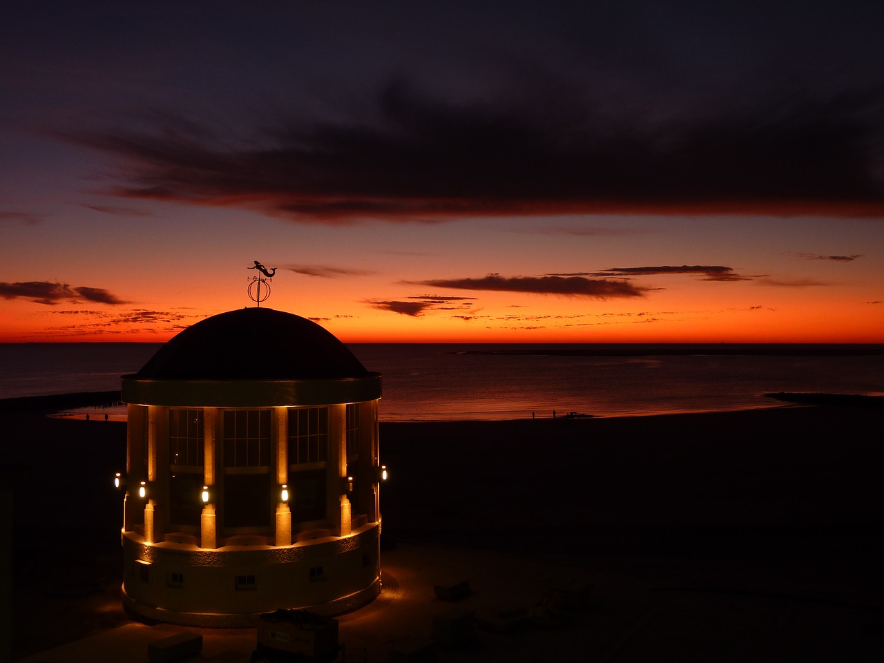 borkum music pavilion abendstimmung free photo