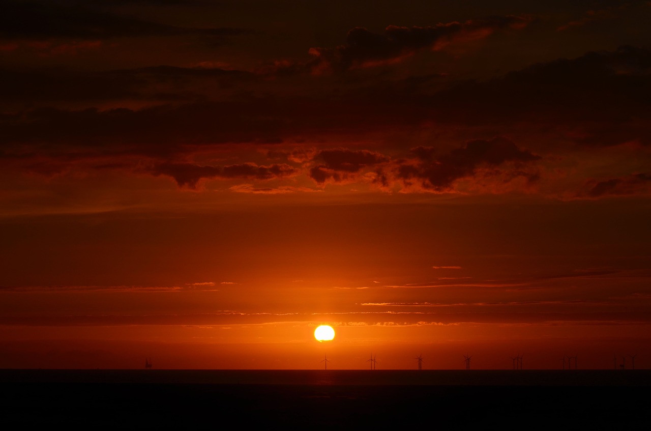 borkum sunset afterglow free photo