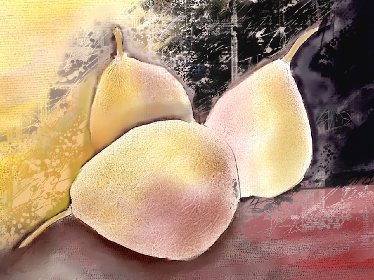 bosc pear digital oils fruit free photo