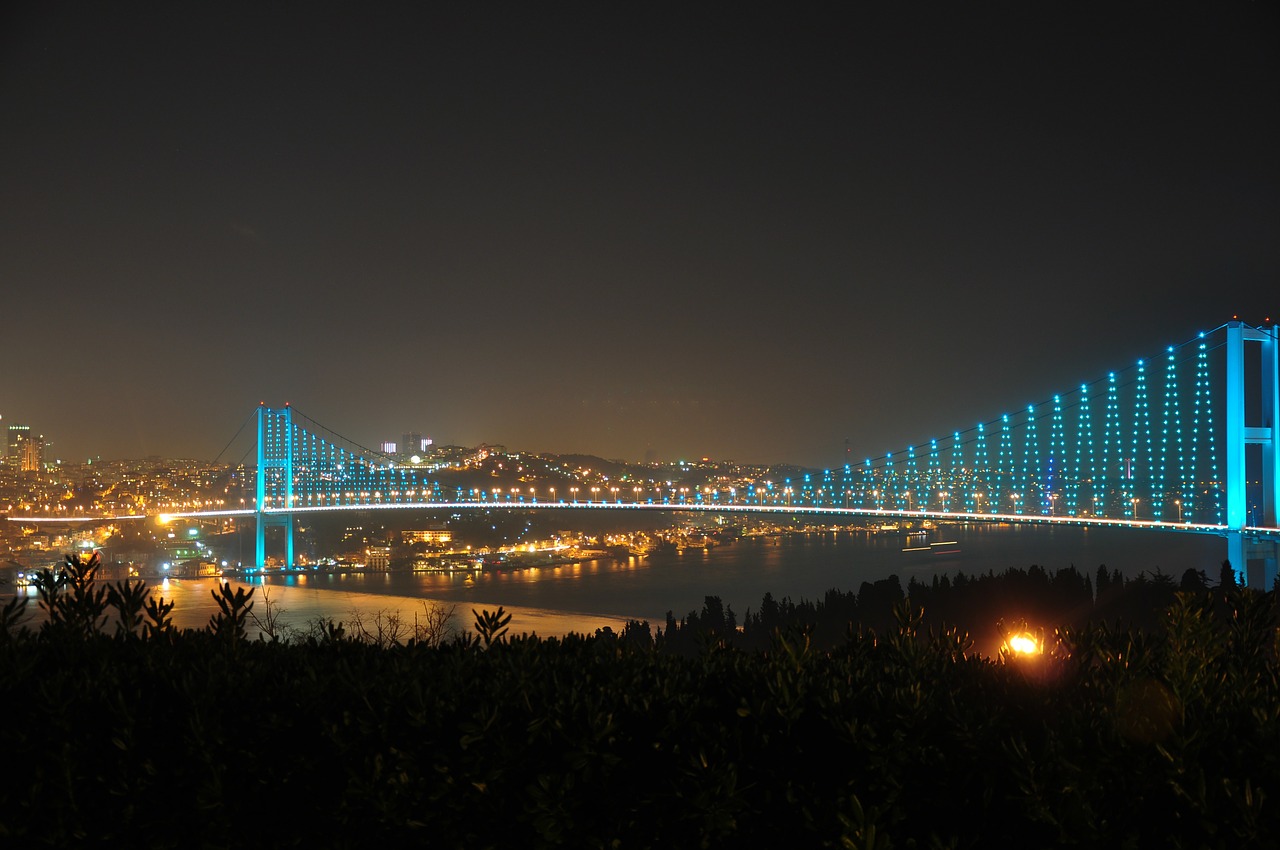 bosphorus bridge bridge night free photo