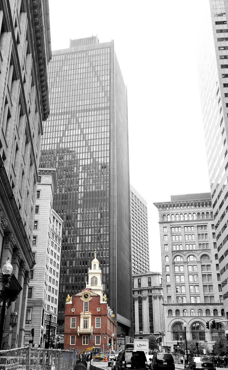 boston old state house black and white free photo