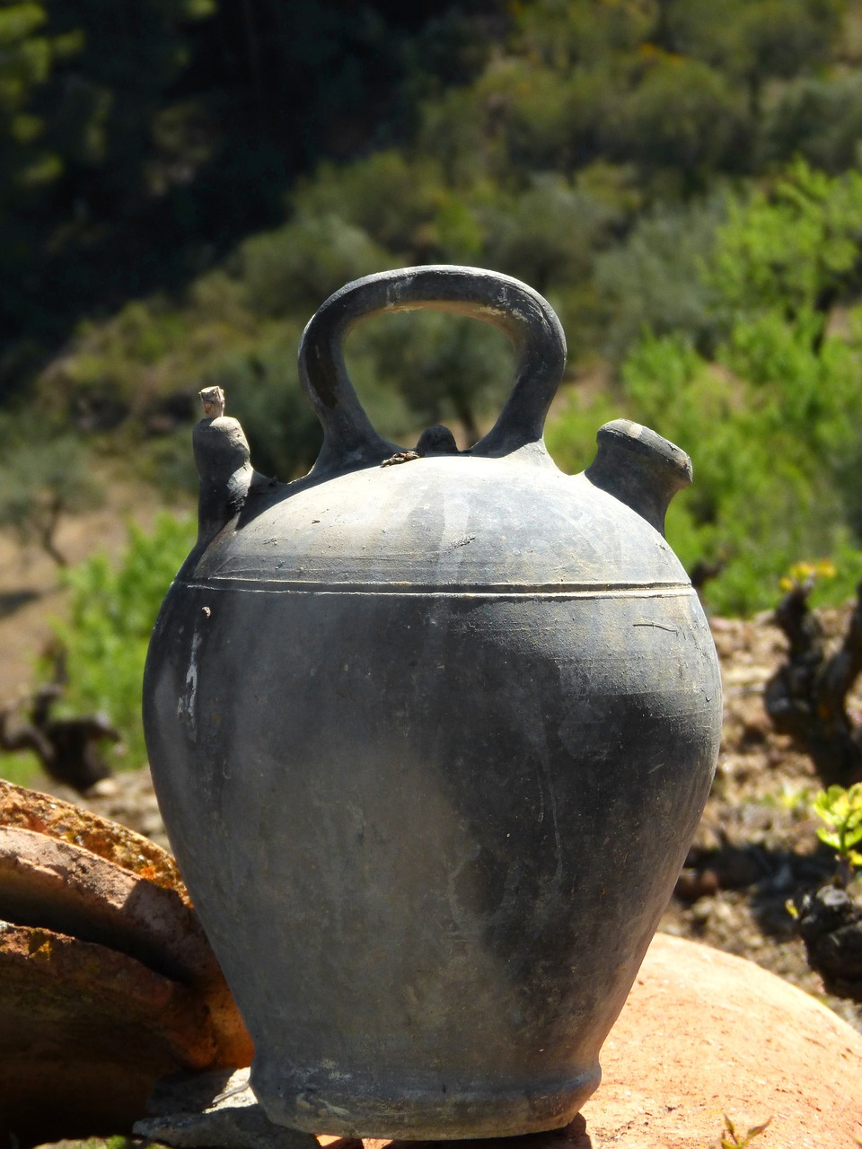 botijo black pottery water free photo