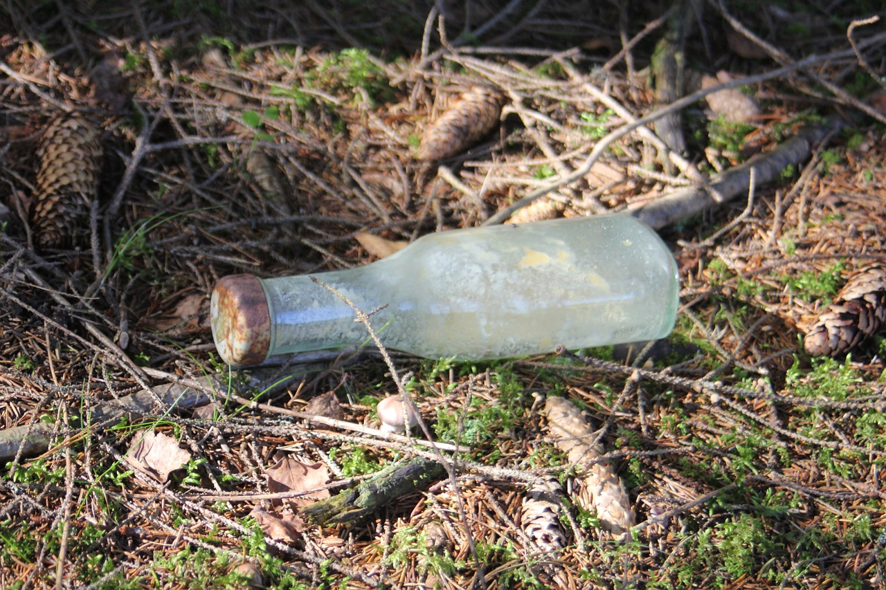 bottle debris nature free photo