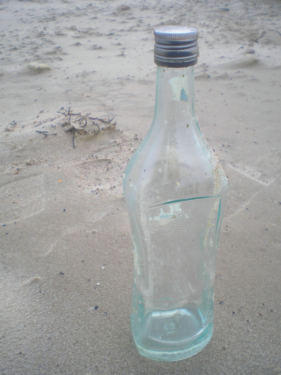 bottle sea beach free photo