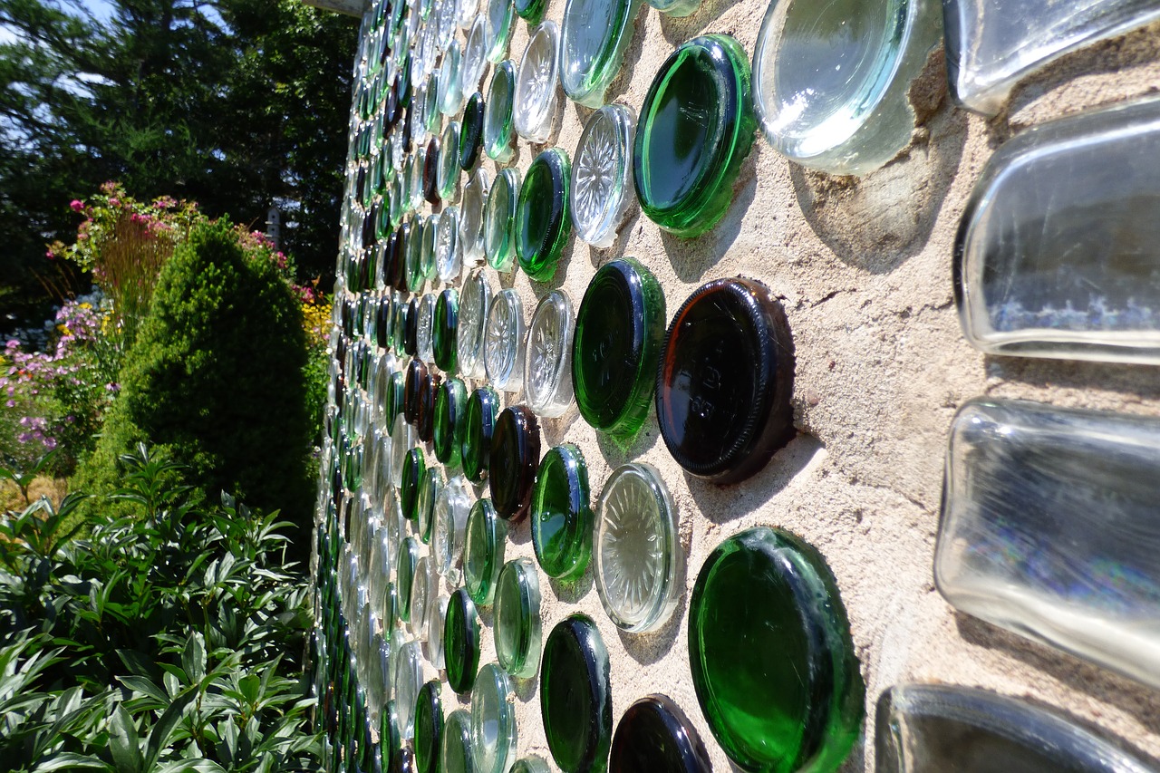 bottle-house  bottles  sun free photo