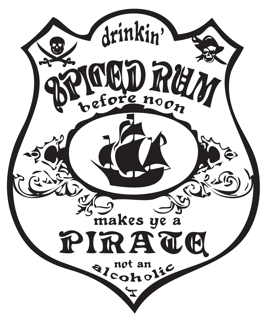 bottle label rum pirate free photo