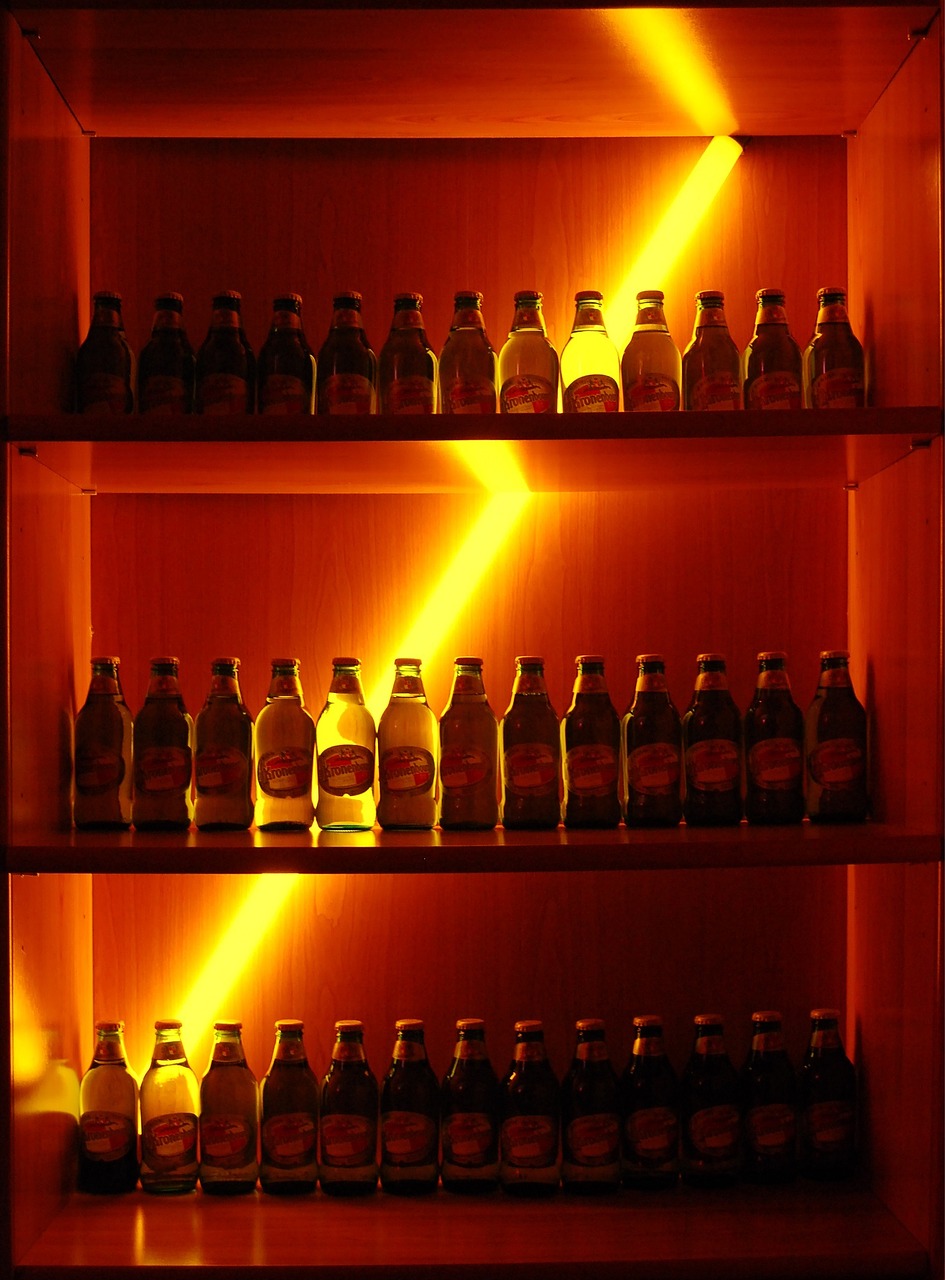 bottles shelves drinks free photo