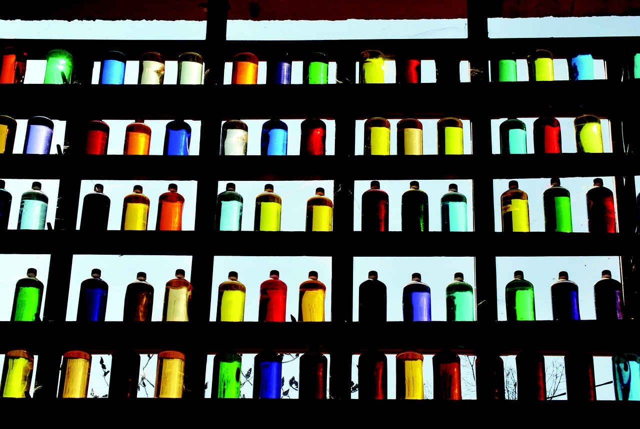 bottles colors ocher free photo