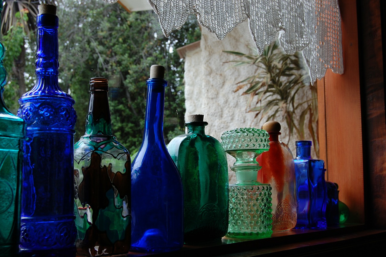 bottles green blue free photo