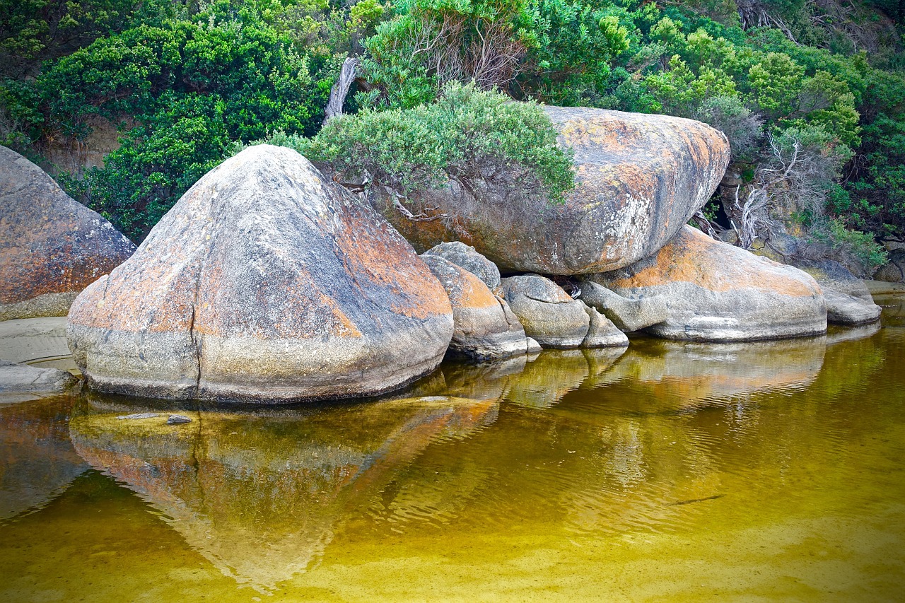 boulders rocks colourful free photo