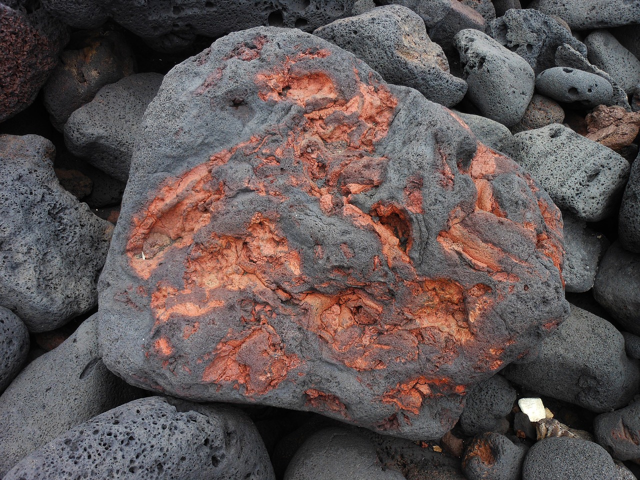 boulders rocks volcanic landscape free photo