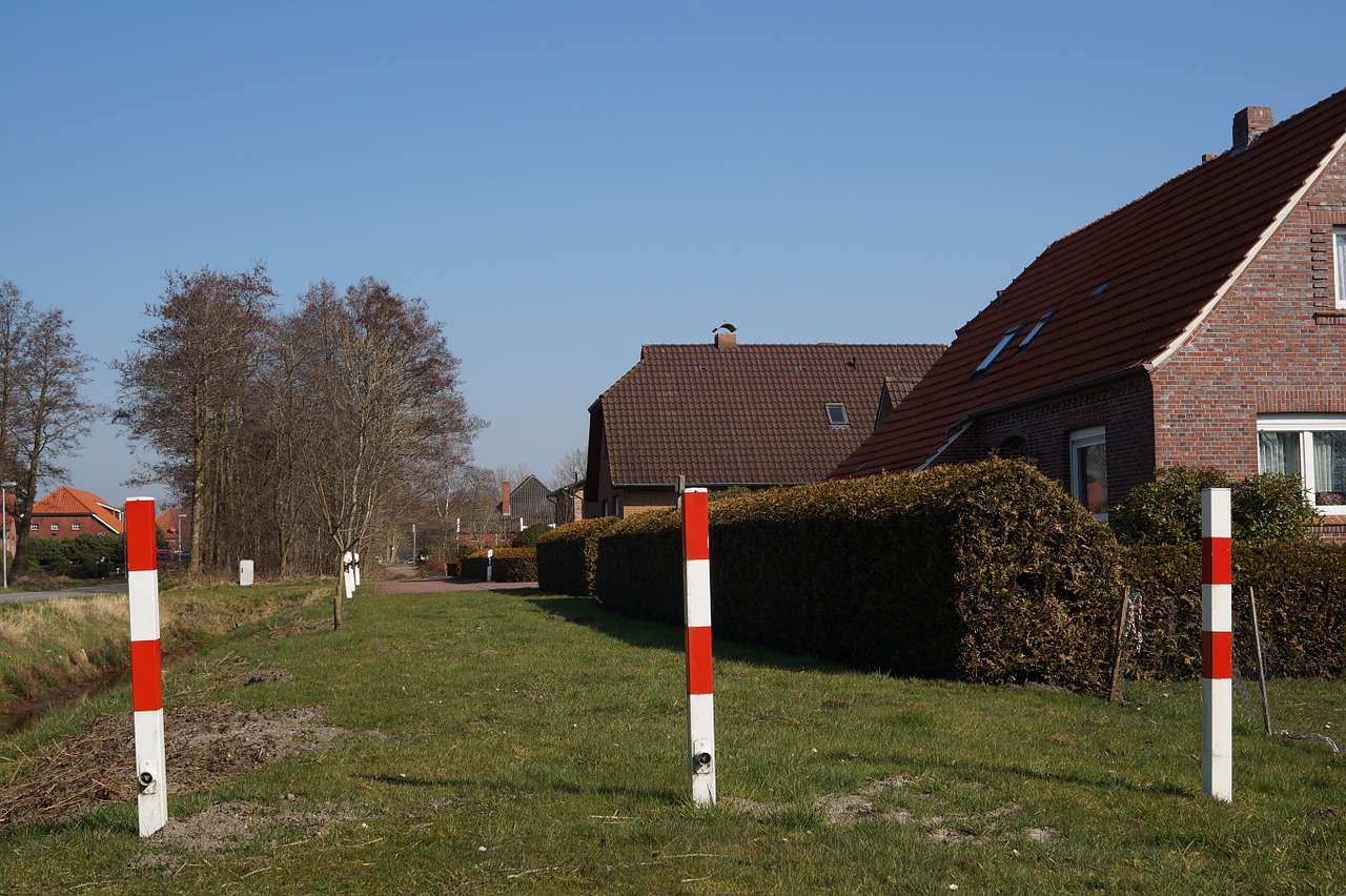 boundary poles private road forbidden passage free photo