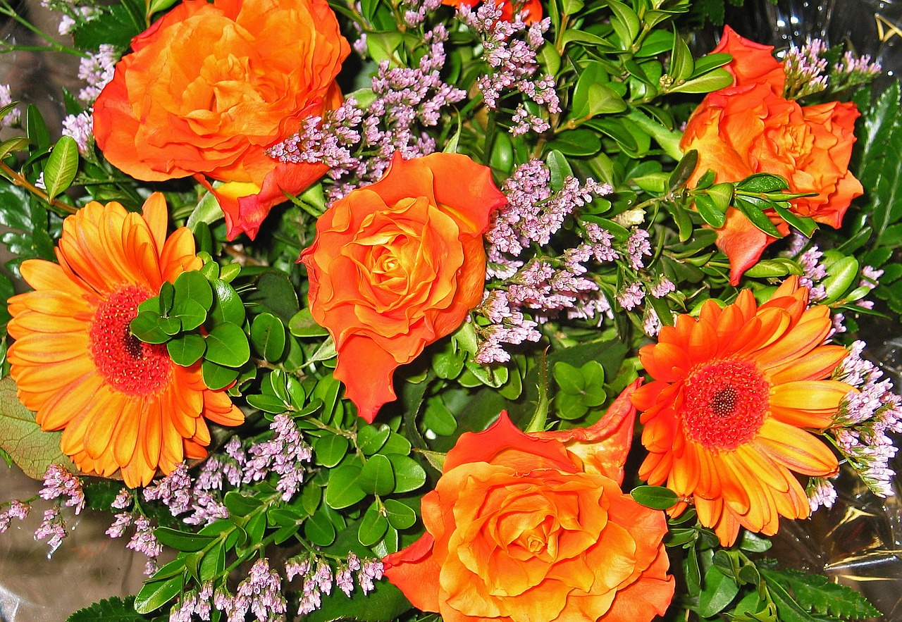 bouquet gerbera flowers free photo