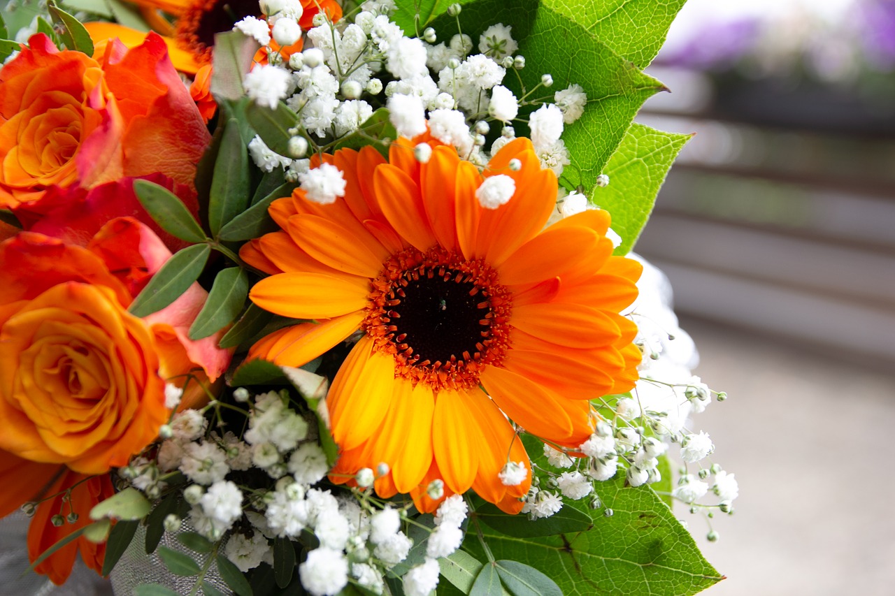 bouquet  orange  close up free photo