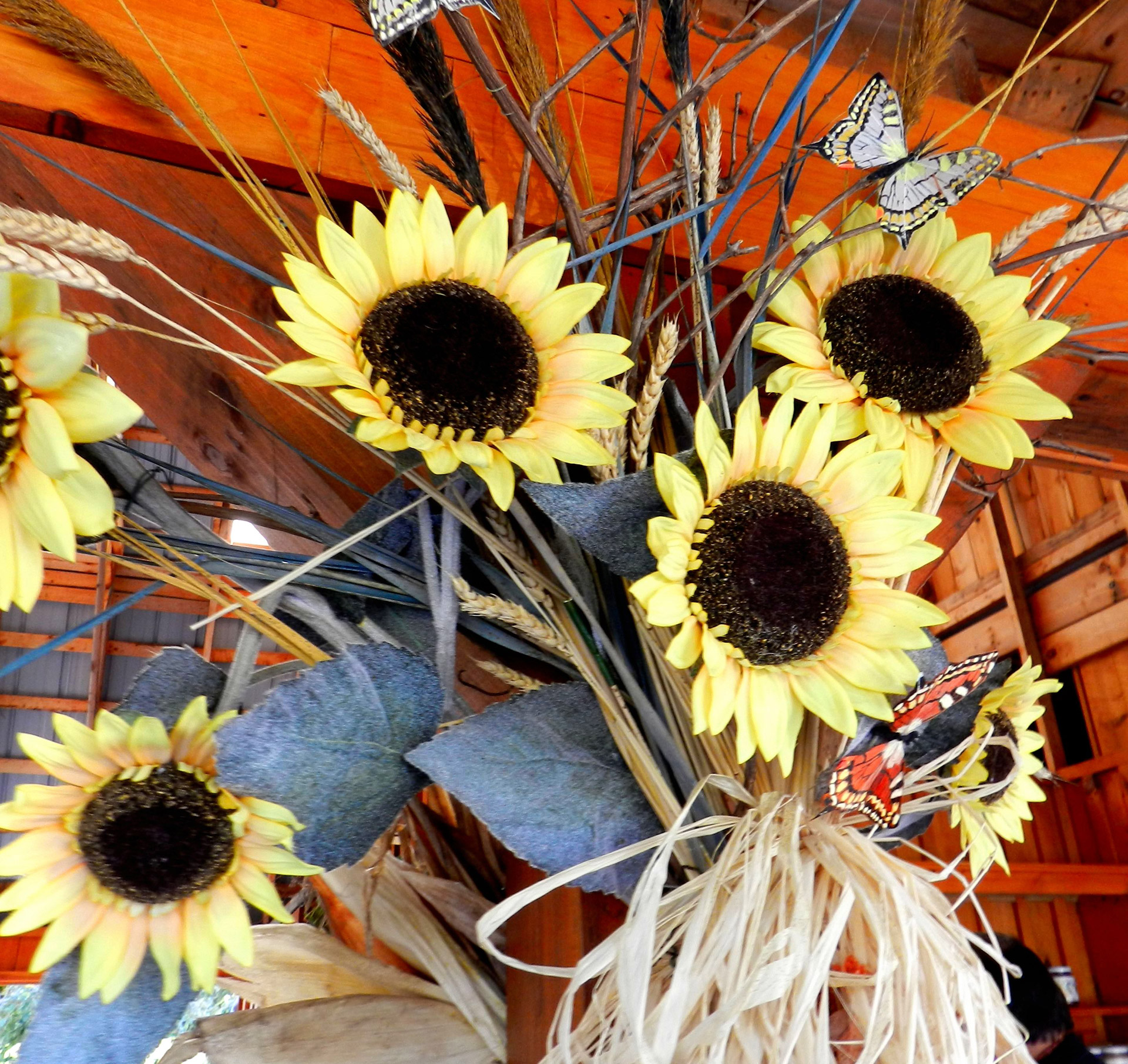 bouquet sunflowers autumn free photo