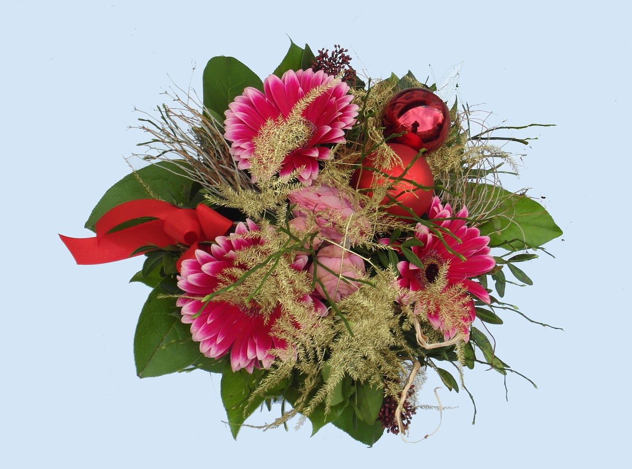 bouquet of flowers red green free photo